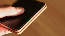 Load image into Gallery viewer, Flock 4 - Horween #8 Shell Cordovan &amp; Dublin Minimalist Wallet
