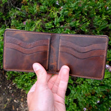 Load image into Gallery viewer, Squadron 6 - Coffee Japanese Shell Cordovan &amp; Horween Dublin Bifold
